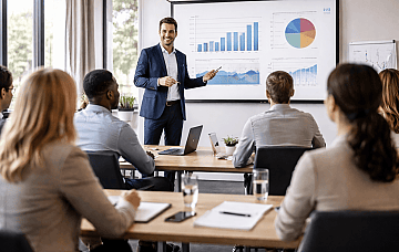 Une personne regarde une présentation sur la logique des interfaces sur un ordinateur portable.